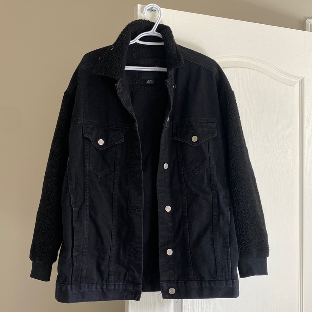 Oversized black jean jacket